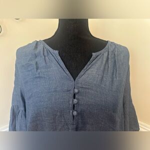 Lucky Brand Women's Blue Chambray Top Blouse Size XL NWOT